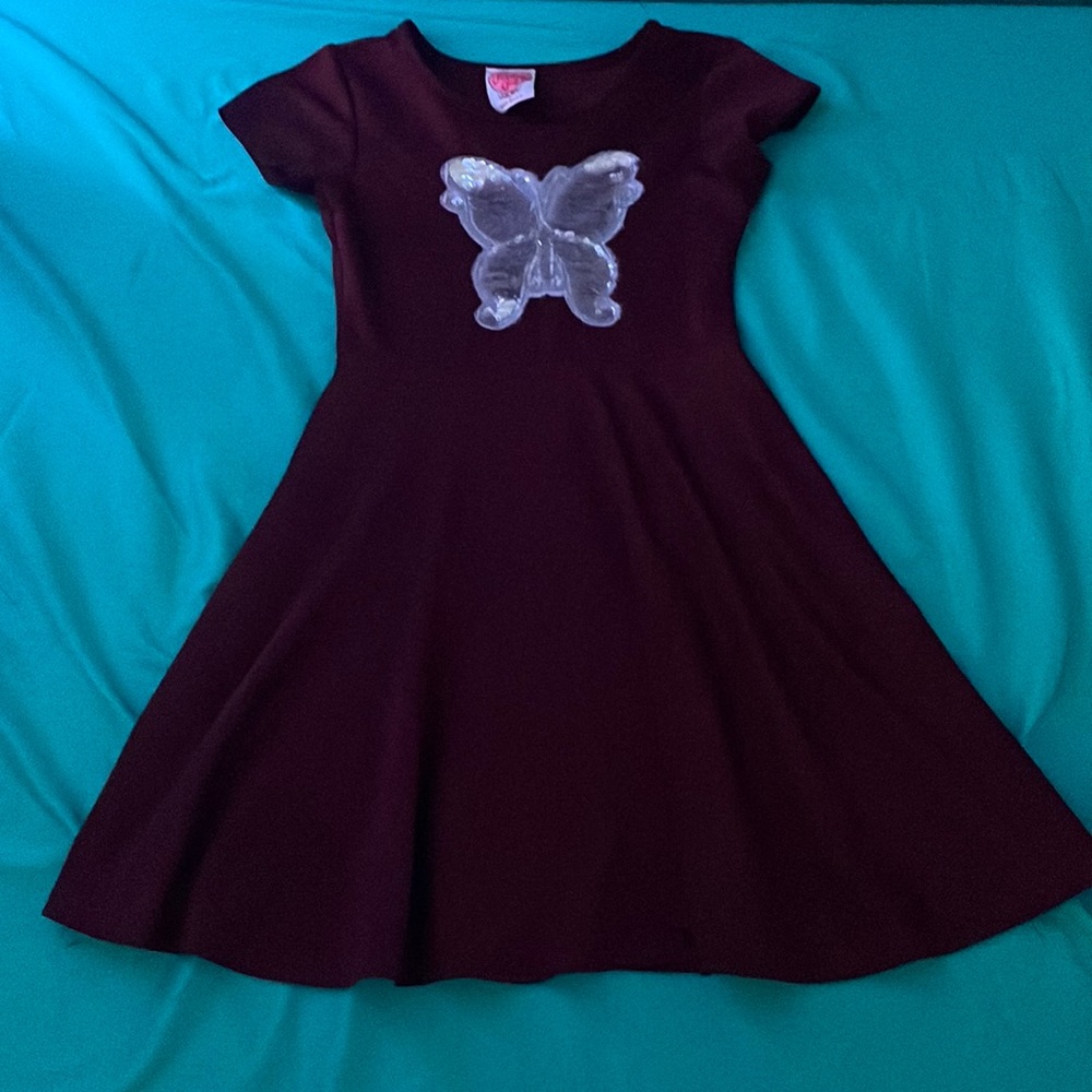 MAROON BUTTERFLY DRESS